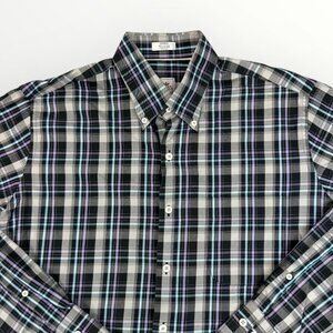 Peter Millar Mens Plaid Multicolor Button Down Long Sleeve Business Casual Shirt